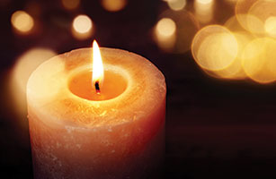 Lit candles